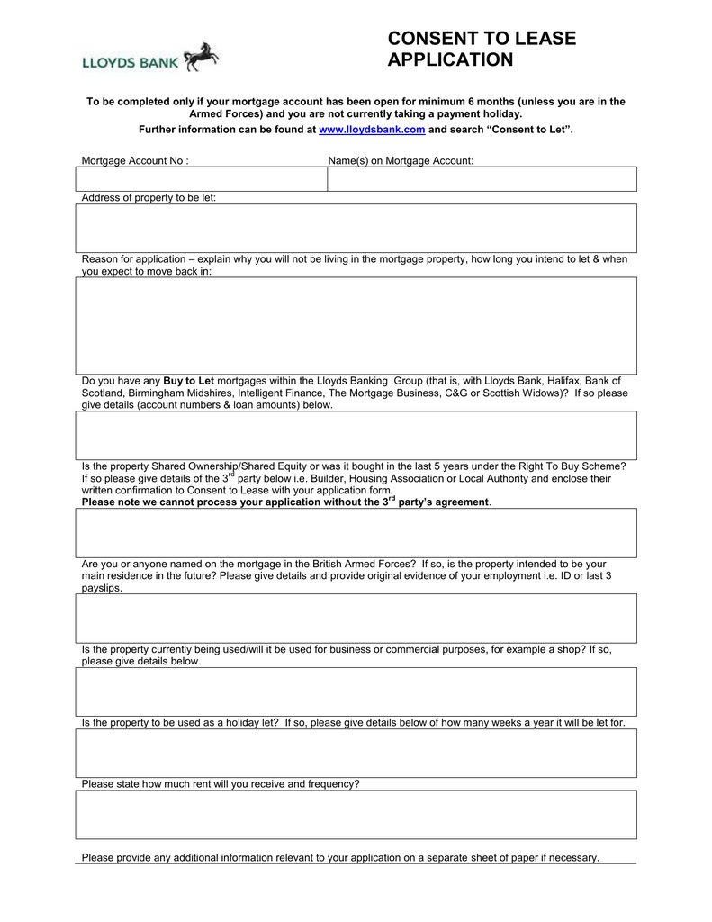 Shared Equity Financing Agreement Consent To Lease Application Form