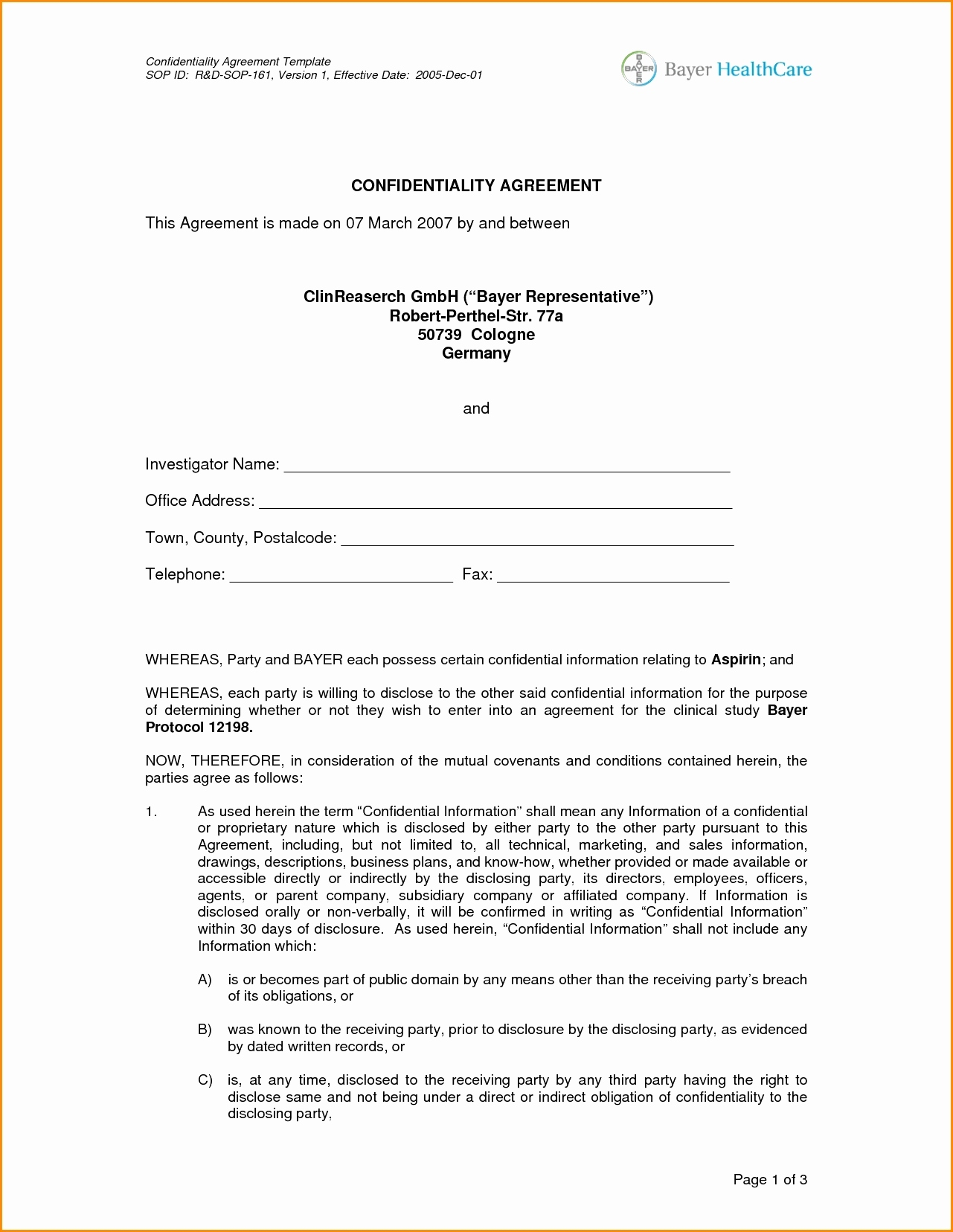 Simple Confidentiality Agreement 012 Template Ideas Confidentiality Agreement Free Simple Non