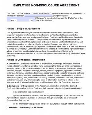 Simple Confidentiality Agreement Non Disclosure Agreement Nda Template Sample