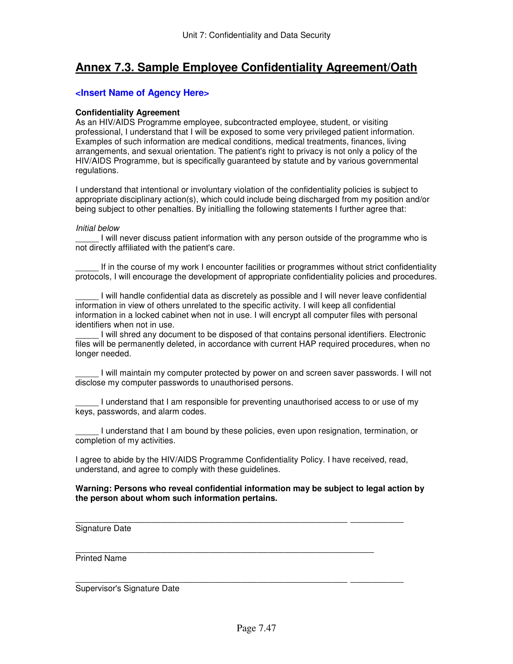 Simple Confidentiality Agreement Sample 11 Employee Confidentiality Agreement Examples Pdf Word Examples