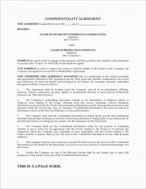 Simple Confidentiality Agreement Sample Free Confidentiality Agreement Template Word Inspirational Template