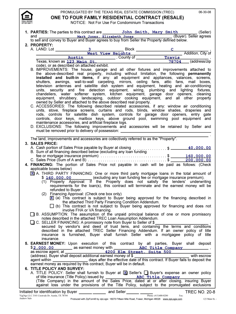 Simple Home Purchase Agreement Texas Property Purchase Agreement Fill Online Printable Fillable