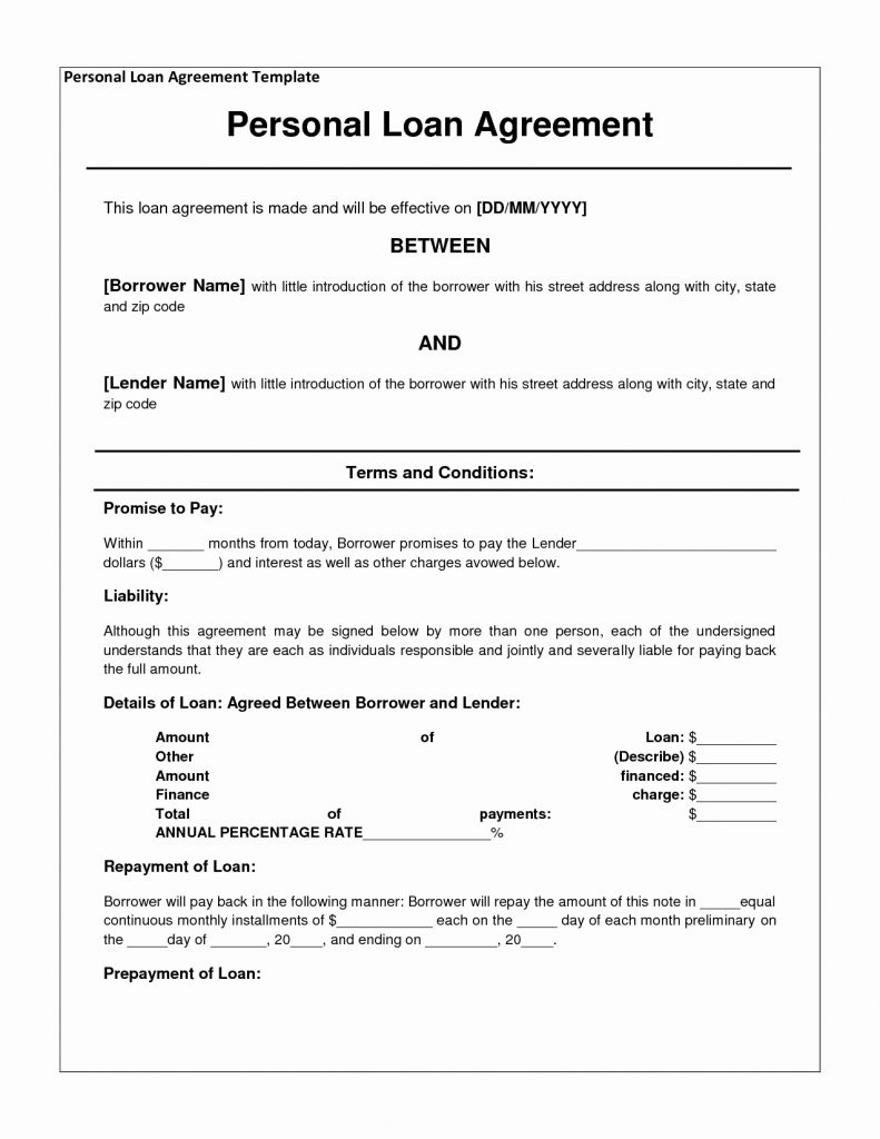 Simple Loan Agreement Pdf Simple Loan Agreement Template Word 2019 Smart Goals Template Simple