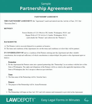 Simple Partnership Agreement Template Simple Partnership Agreement Template Free 9 Solid Marianowo