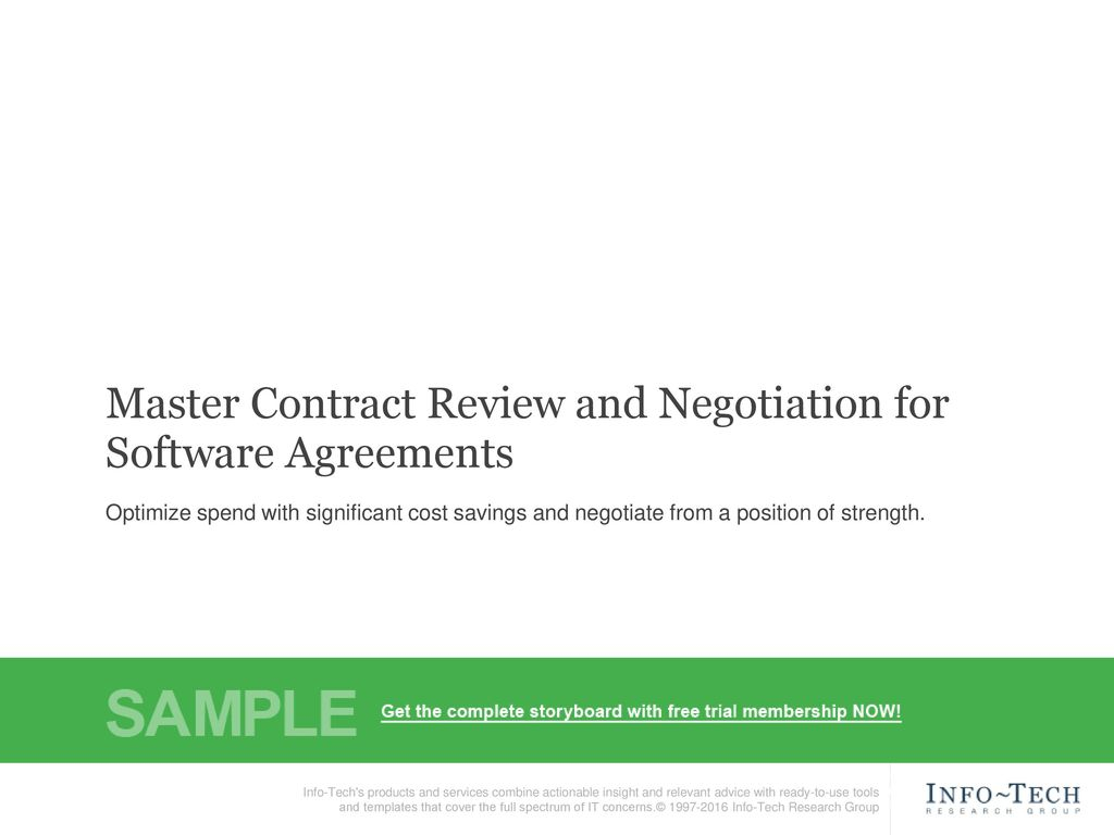 Software Agreement Contract Master Contract Review And Negotiation For Software Agreements Ppt