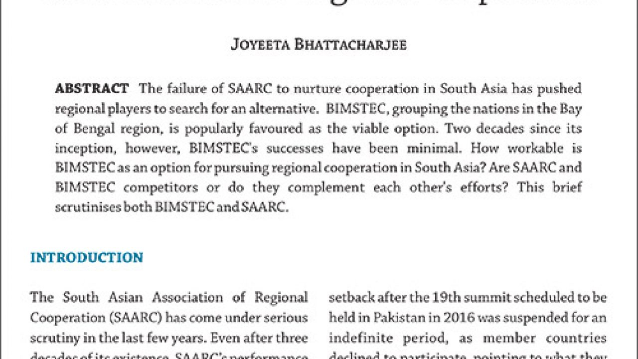 South Asian Preferential Trade Agreement Saarc Vs Bimstec The Search For The Ideal Platform For Regional