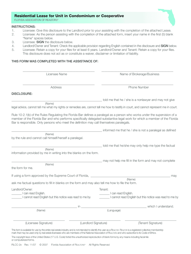 Spanish Lease Agreement Florida Lease Agreementpdffillercom Fill Online Printable