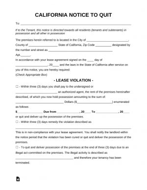 Spanish Lease Agreement Free California Eviction Notice Forms Process And Laws Pdf