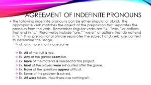 Subject Verb Agreement For Indefinite Pronouns Pronouns Part Three Grade Eight Indefinite Pronouns Indefinite