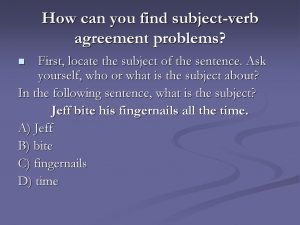 Subject Verb Agreement Quiz With Answer Keys Problems With Subject Verb Agreement Ppt Download