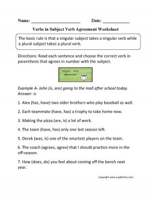 Subject Verb Agreement Quiz With Answer Keys Pronoun Agreement Worksheet Pdf Briefencounters