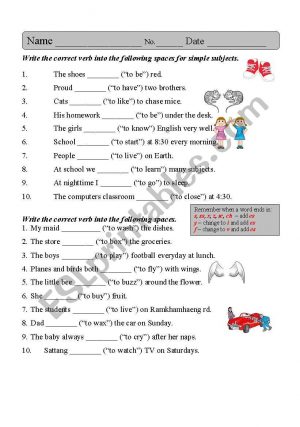 Subject Verb Agreement Quiz With Answer Keys Sva Subject Verb Agreement Esl Worksheet Shamus