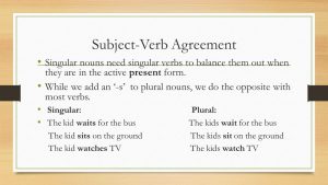 Subject Verb Agreement Subject Verb Agreement Ppt Video Online Download