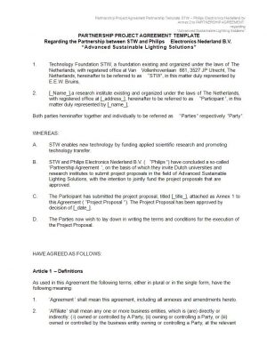 Sweat Equity Agreement Template 24 Free Partnership Agreement Pdf Doc Examples