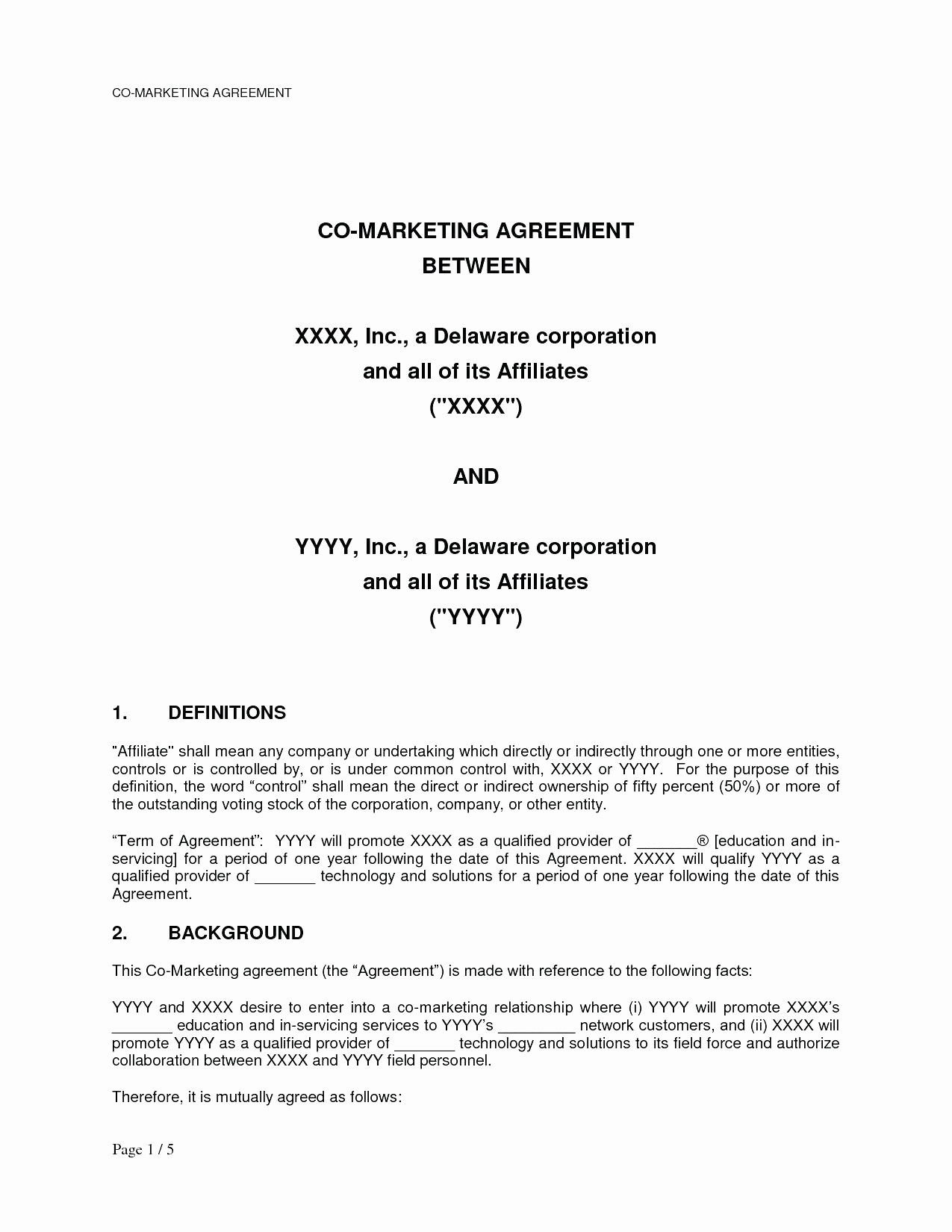 Sweat Equity Agreement Template Affiliate Partnership Agreement Template Paramythia