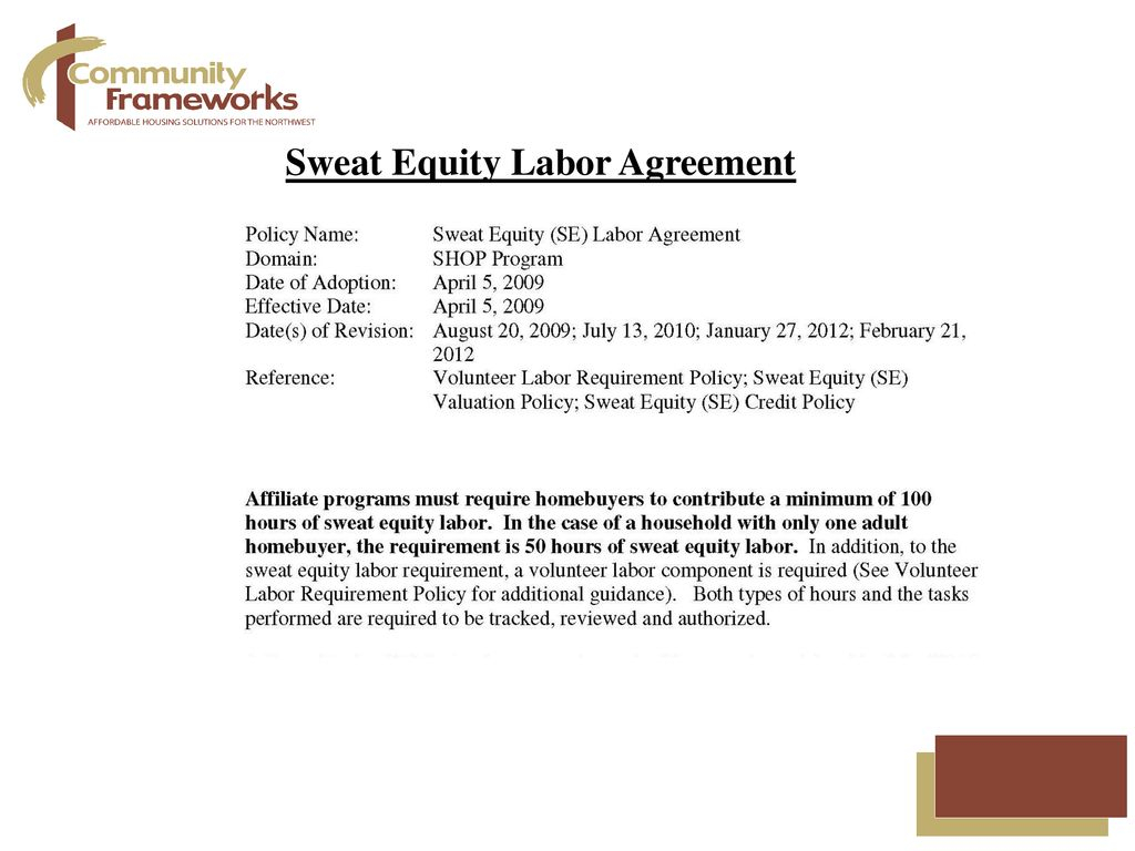 Sweat Equity Agreement Template Updated Shop Policies Ppt Download