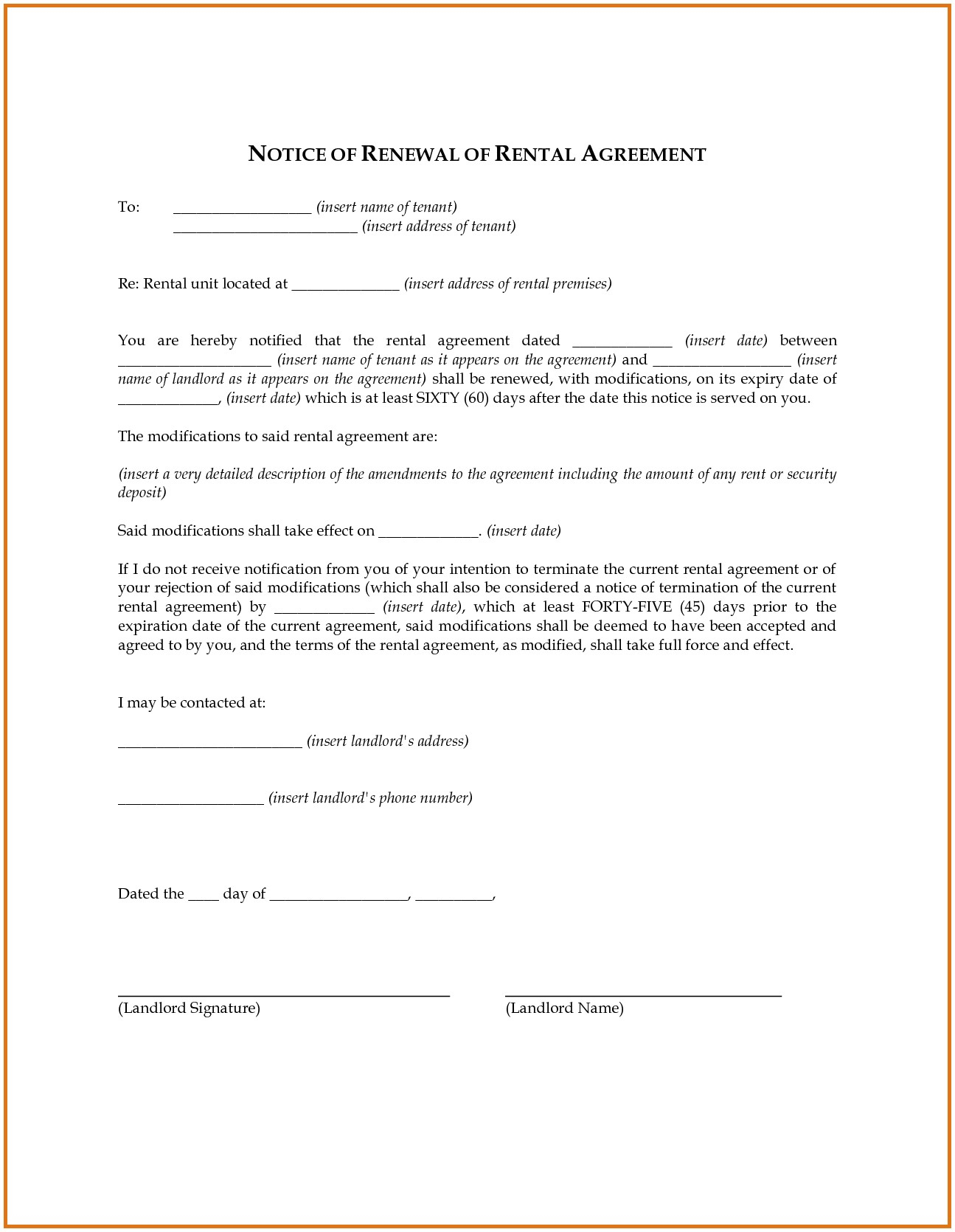 Tenancy Agreement Extension Letter Lease Renewal Letter Model Acirccircscaron Extension Form Conception
