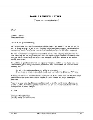 Tenancy Agreement Extension Letter Renewal Lease Letter Ataumberglauf Verband