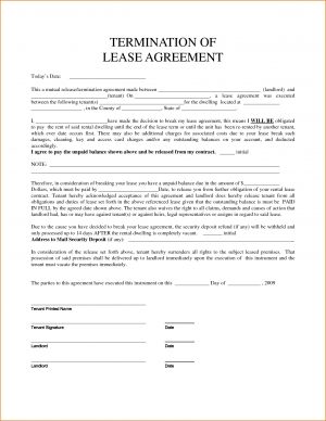 Termination And Mutual Release Agreement Landlord Breach Of Lease Agreement Basic Free Delaware Notice Rental