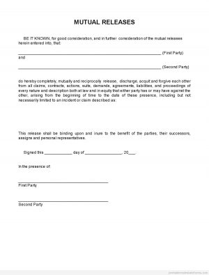 Termination And Mutual Release Agreement Termination Of Sale Mutual Releases Pdf And Word