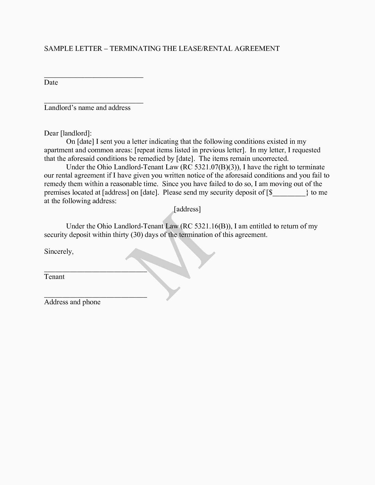 Termination Of Lease Agreement Agreement Letter Format 650841 Rental Agreement Letter New