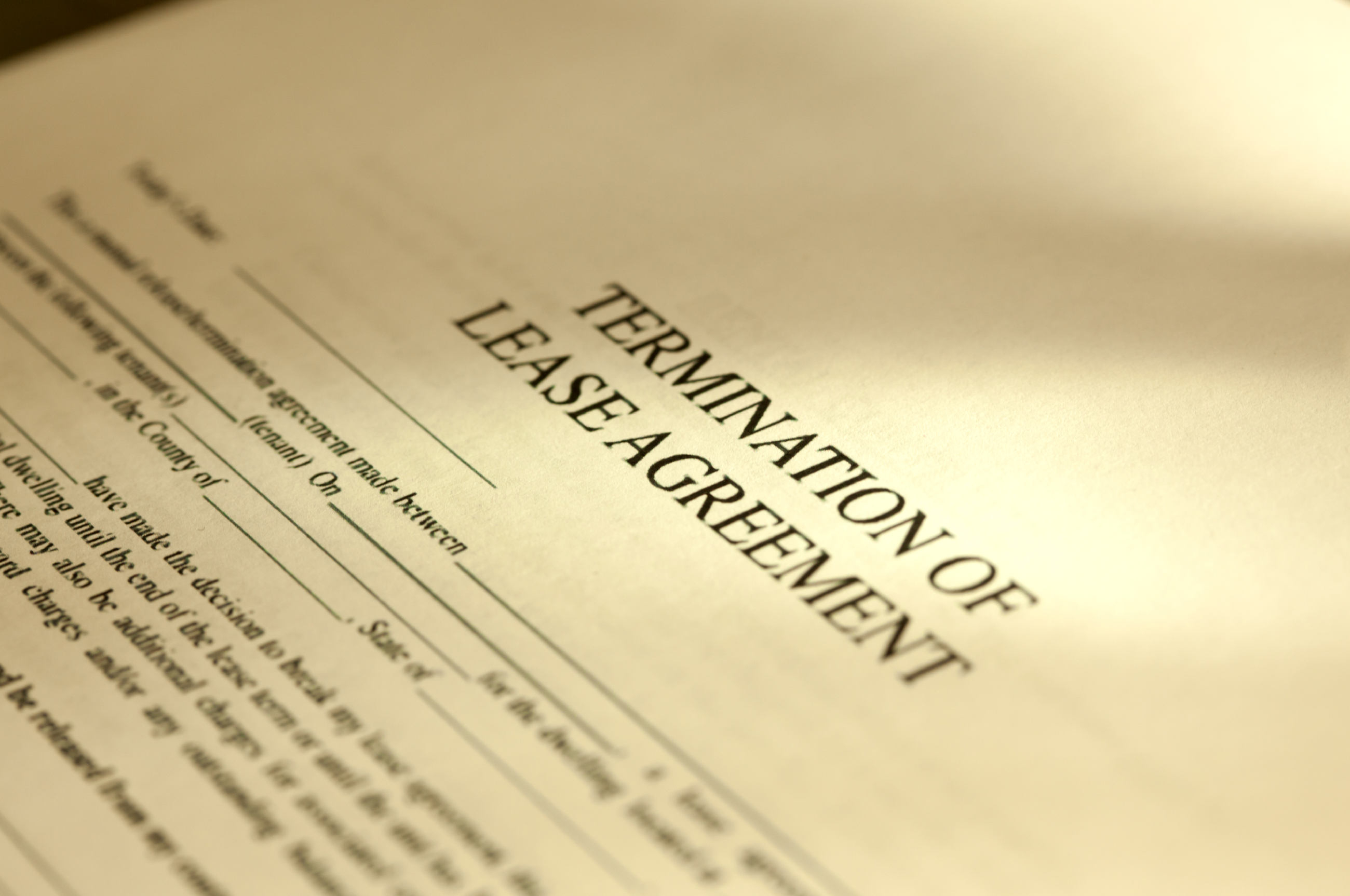 Termination Of Lease Agreement Document Notice To Terminate Lease Agreement