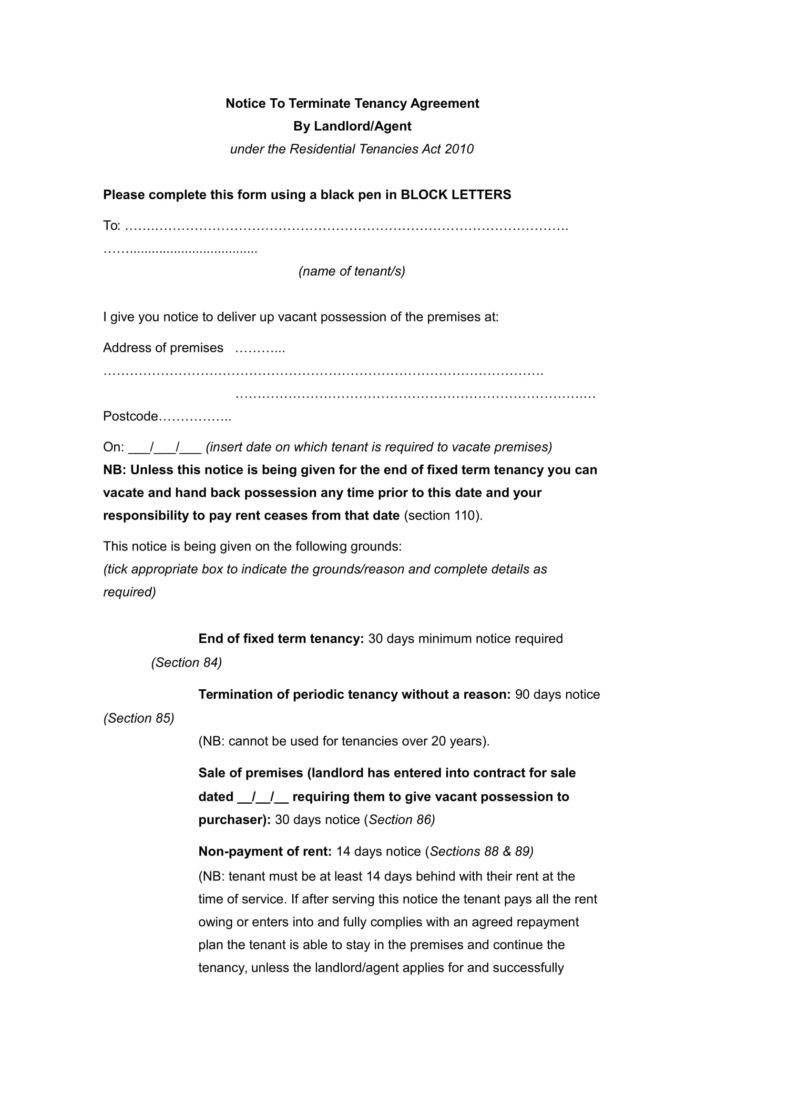 Termination Of Lease Agreement Lease Termination Letter Sample Early Tenant To Landlord Rental