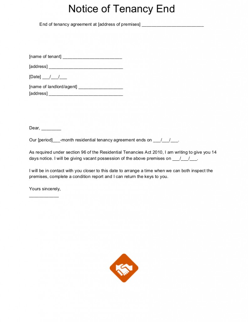 Termination Of Lease Agreement Rental Agreement Termination Letter Sample Lease From Landlord
