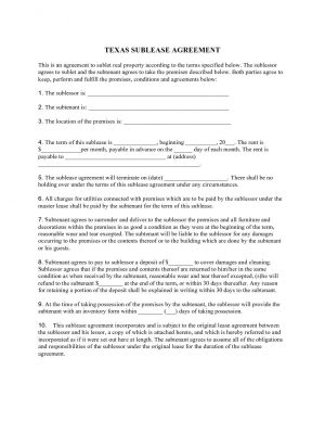 Texas Sublease Agreement Download Free Texas Sublease Agreement Printable Lease Agreement