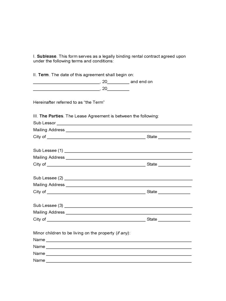 Texas Sublease Agreement Sublease Agreement Form 104 Free Templates In Pdf Word Excel