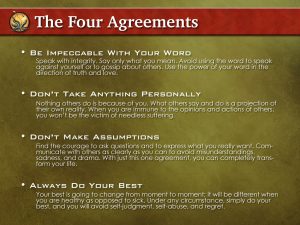 The Four Agreements Don Miguel Ruiz Summary The Four Agreements Ron Palinkas