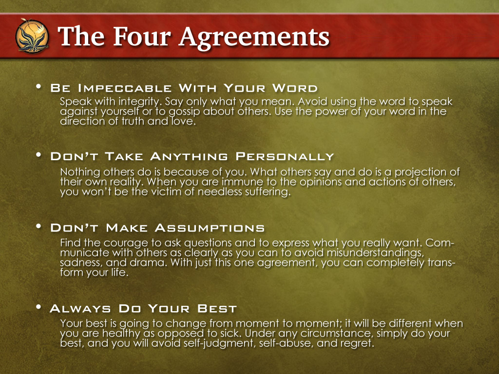 The Four Agreements Don Miguel Ruiz Summary The Four Agreements Ron Palinkas
