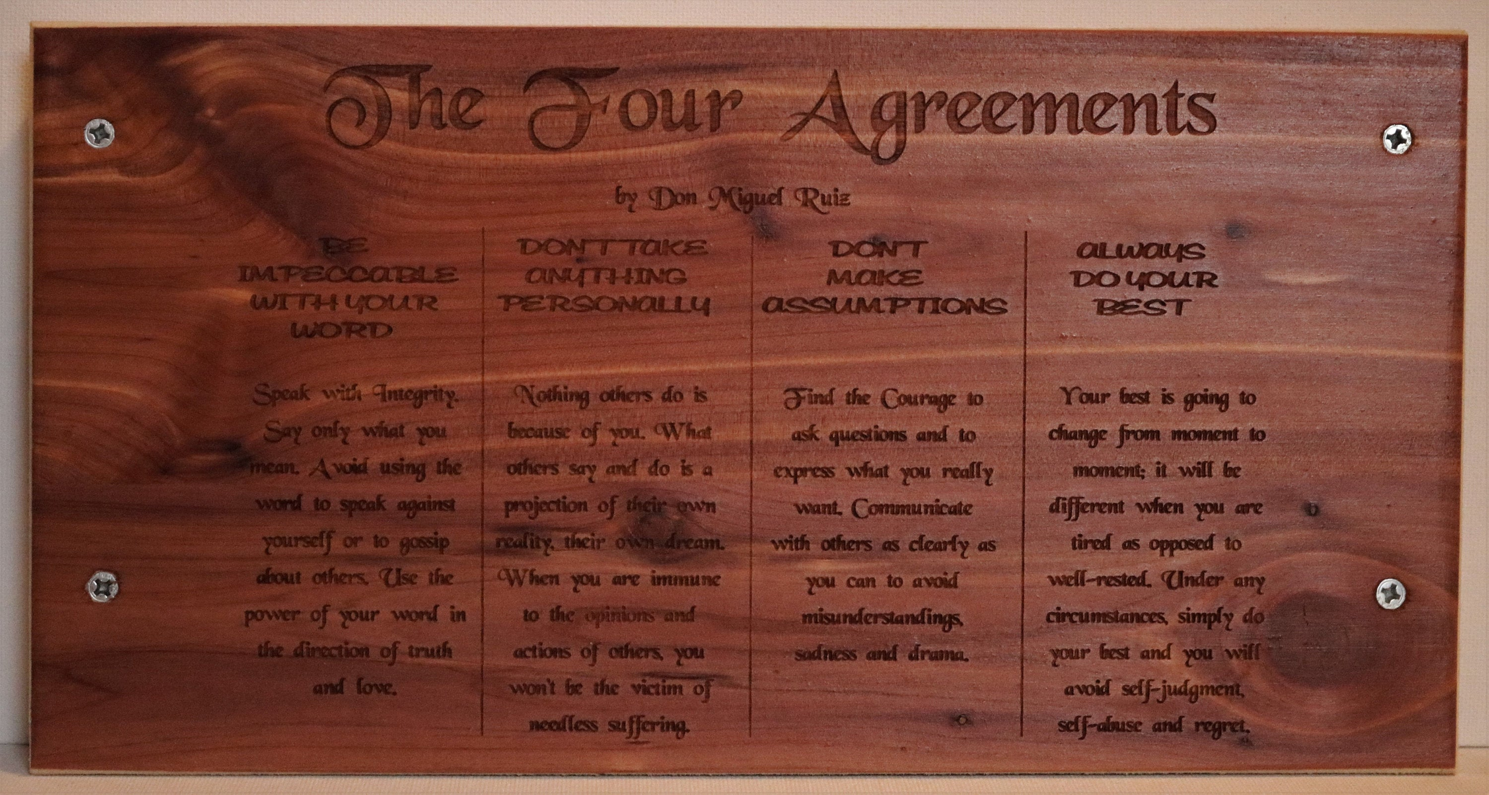 The Four Agreements Don Miguel Ruiz Summary The Four Agreements With Descriptions Of Each Agreement