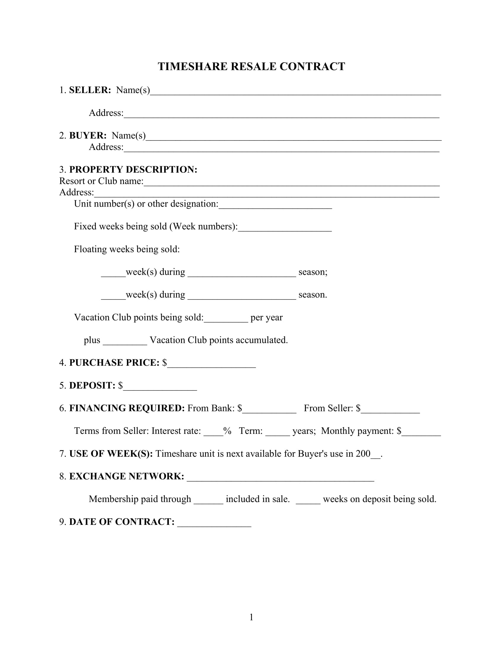 Timeshare Rental Agreement 6 Timeshare Contract Template Examples Pdf