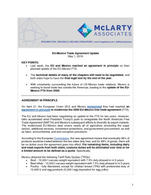 Trade Agreement Definition Mclarty Update Eu Mexico Trade Agreement May 2018 Mclarty Associates