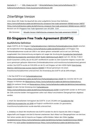 Trade Agreement Definition Pdf Eu Singapore Free Trade Agreement Eusfta In Gabler