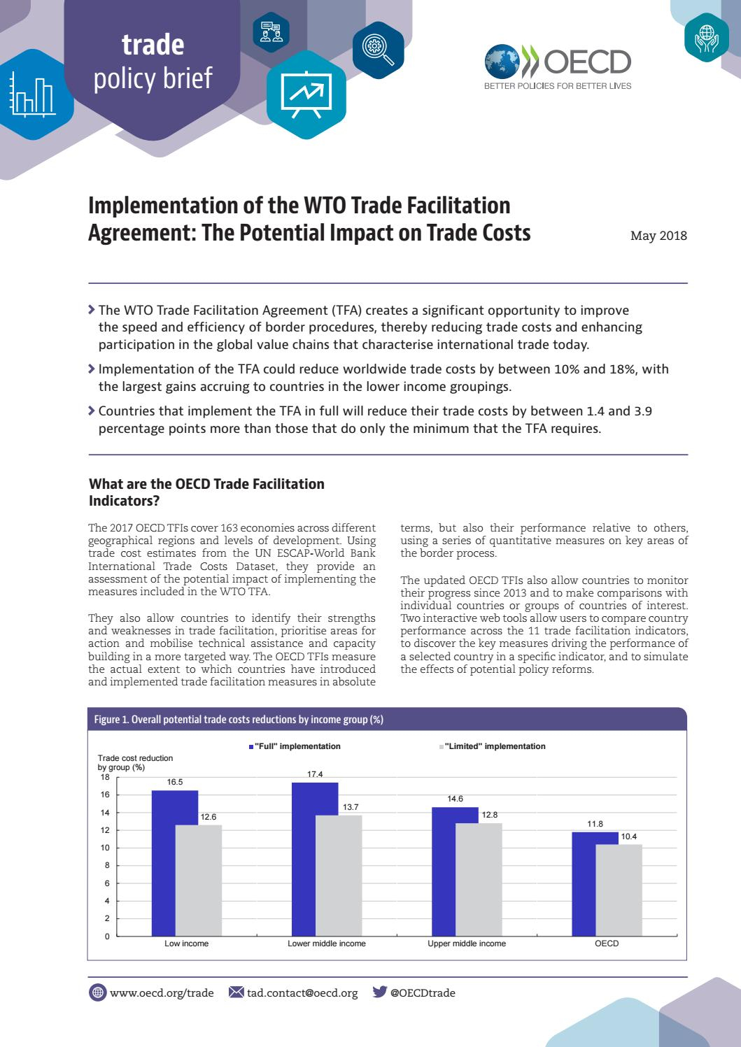 Trade Facilitation Agreement Implementation Of The Wto Trade Facilitation Agreement The