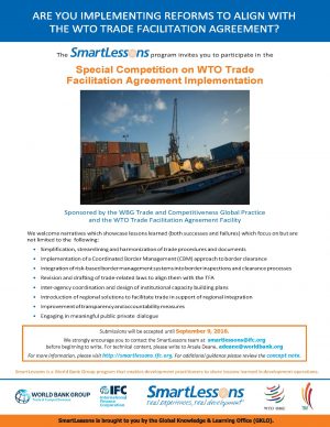 Trade Facilitation Agreement Smartlessons Competition On Wto Trade Facilitation Agreement