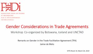 Trade Facilitation Agreement Wto Workshop On Gender In Trade Agreements Ferdi
