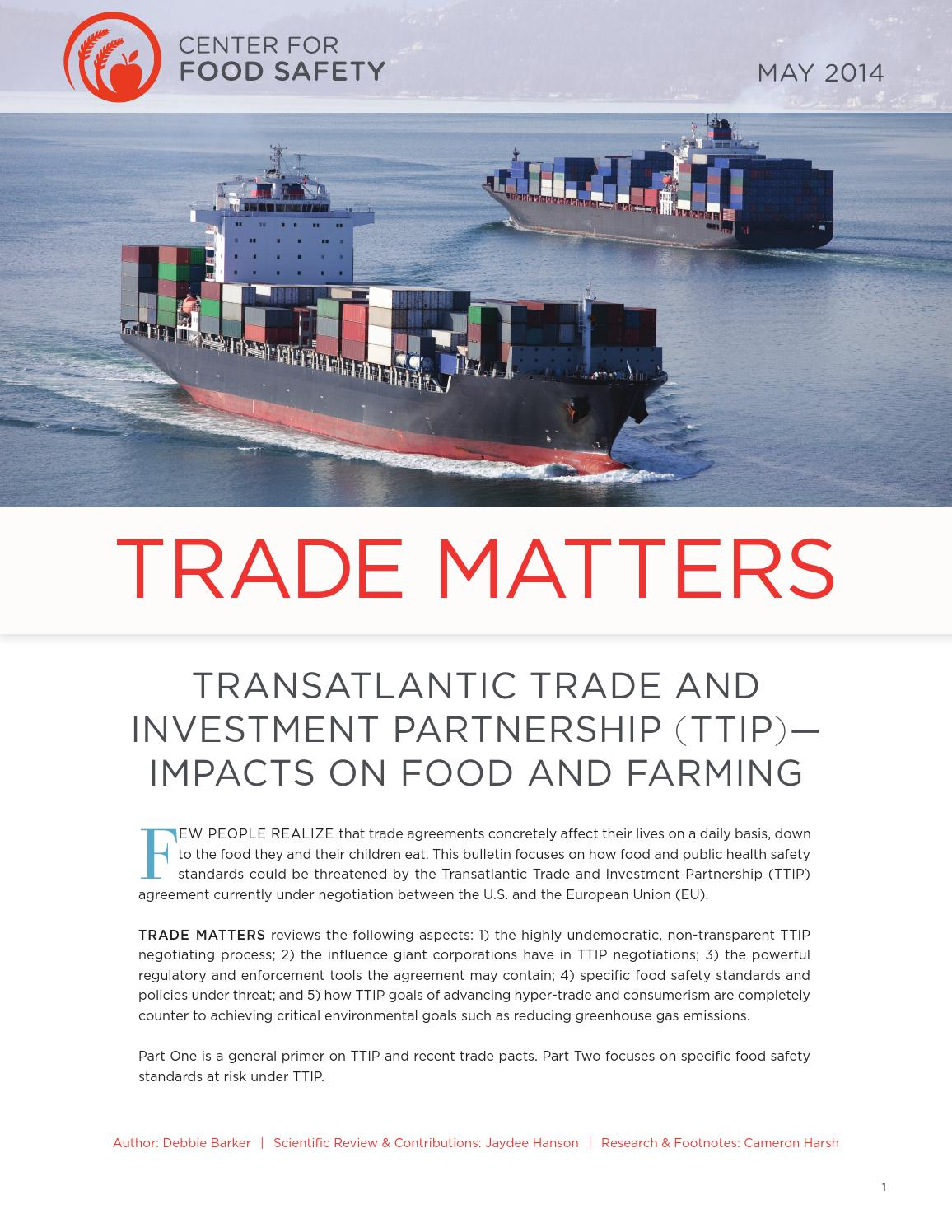 Transatlantic Trade Agreement Trade Matters Transatlantic Trade And Investment Partnership Ttip