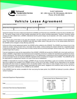 Truck Lease Agreement Template Pet Addendum To Lease Agreement Awesome Printable Truck Lease
