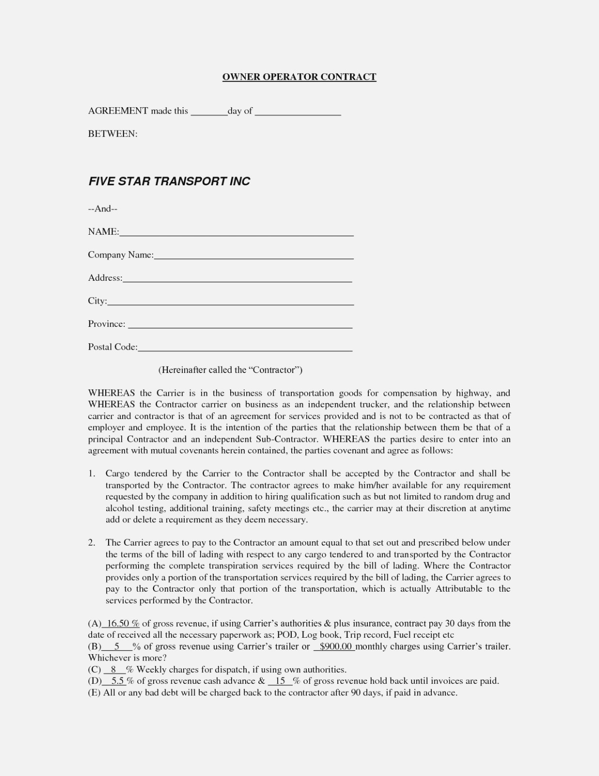 Truck Lease Agreement Template The Hidden Agenda Of Owner Realty Executives Mi Invoice And