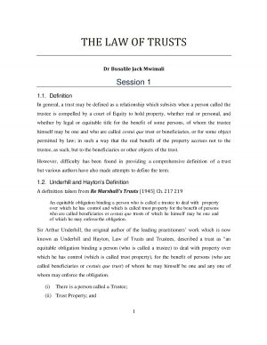 Trusteed Buy Sell Agreement Trusts Consolidated Notes Lpr 302 Law Of Trust And Equity Studocu