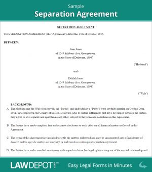Understanding Agreement Sample Separation Agreement Template Us Lawdepot