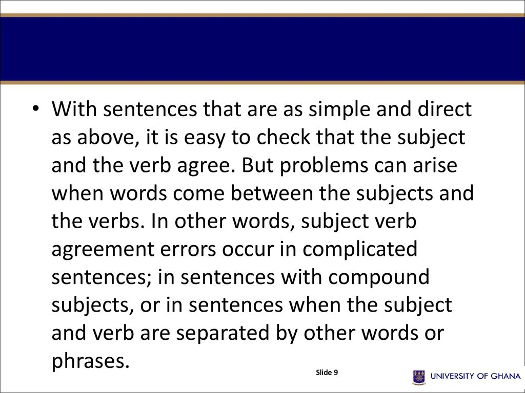 Verb Agreement Errors Session 1 Subject Verb Agreement Ppt Download