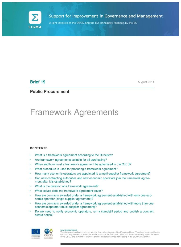What Are Framework Agreements Framework Agreements Oecd Free Preview Powered Keepeek