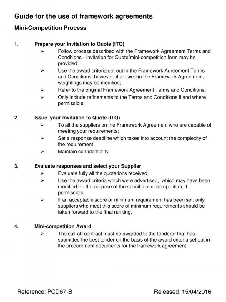 What Are Framework Agreements Guide For The Use Of Framework Agreements