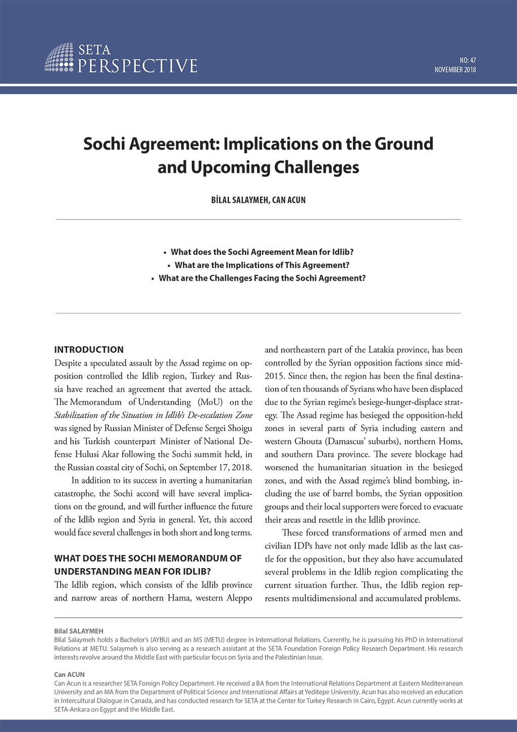 What Does The Term Agreement Mean Perspective Sochi Agreement Implications On The Ground And