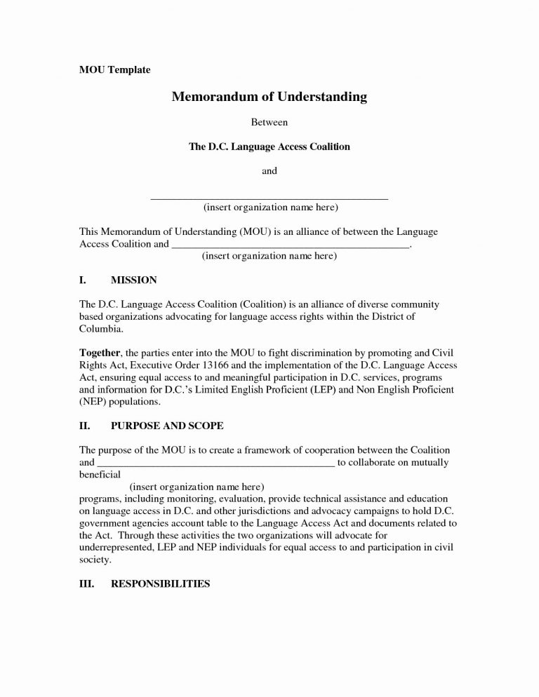 What Is A Memorandum Of Agreement Between Two Parties Sample Memorandum ...