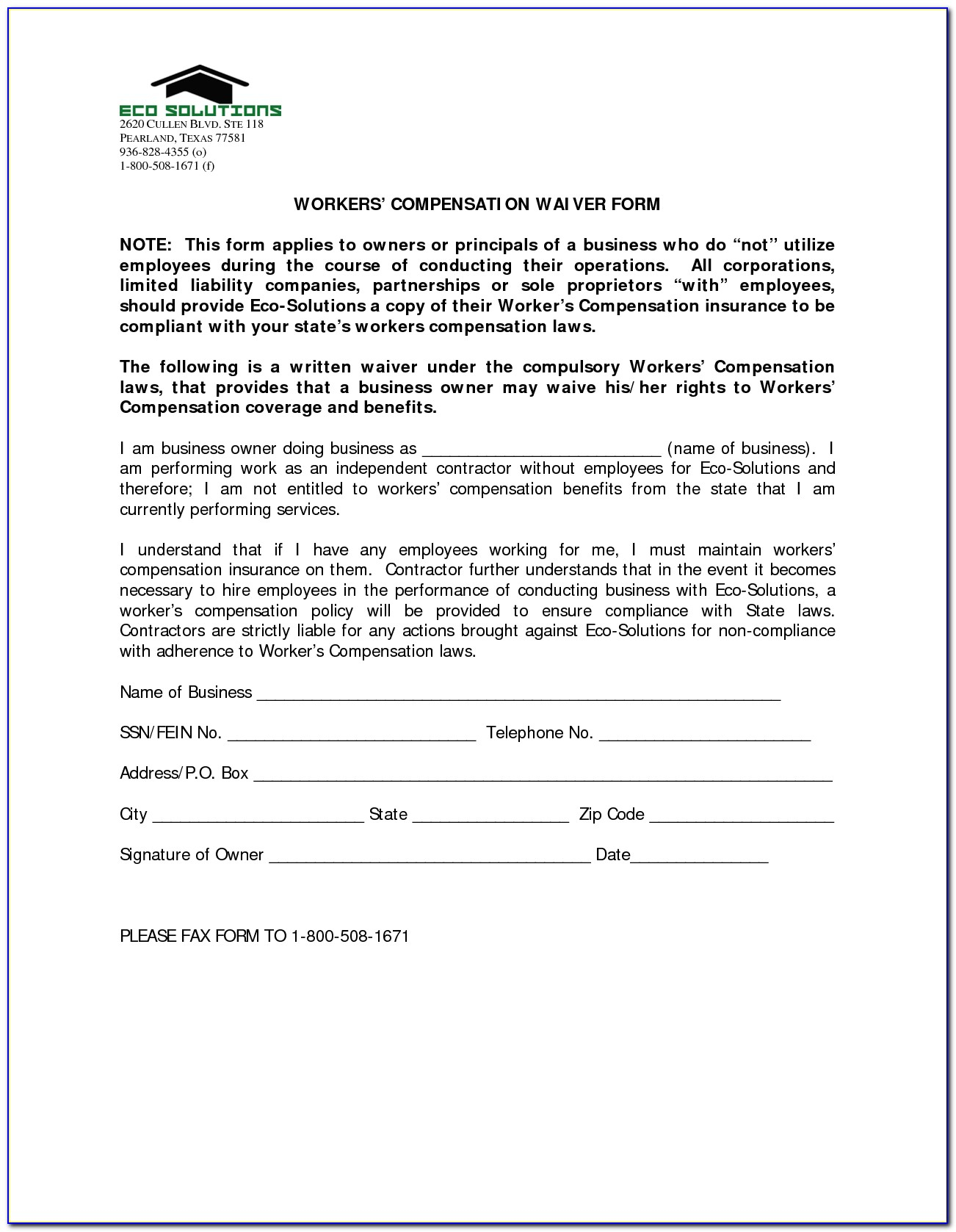 What Is A Subrogation Agreement Texas Workers Compensation Waiver Of Subrogation Form Form